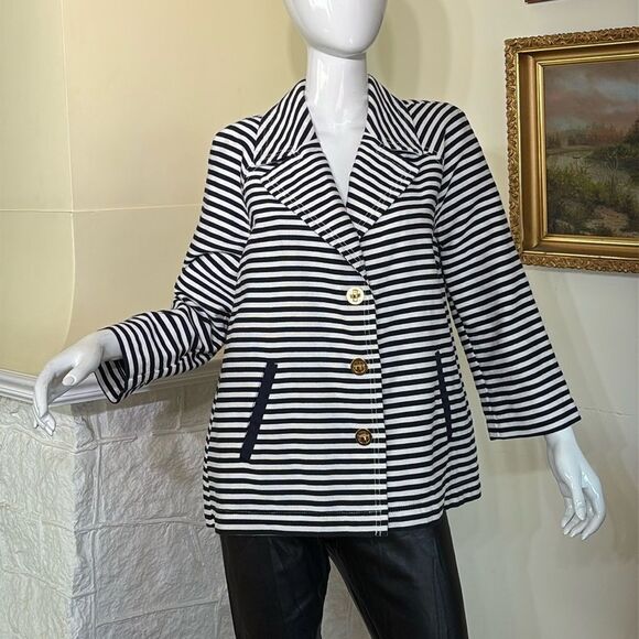 Tommy Hilfiger Navy Blue / White Striped Nautical Jacket - Picture 2 of 11